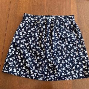 Calvin Klein Cotton Floral Print Denim Skirt